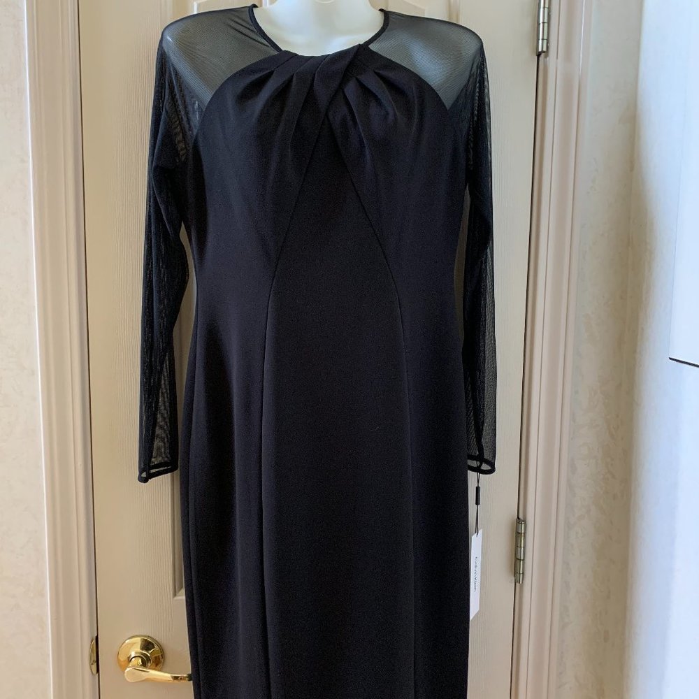 Calvin Klein Pleated Crepe Dress